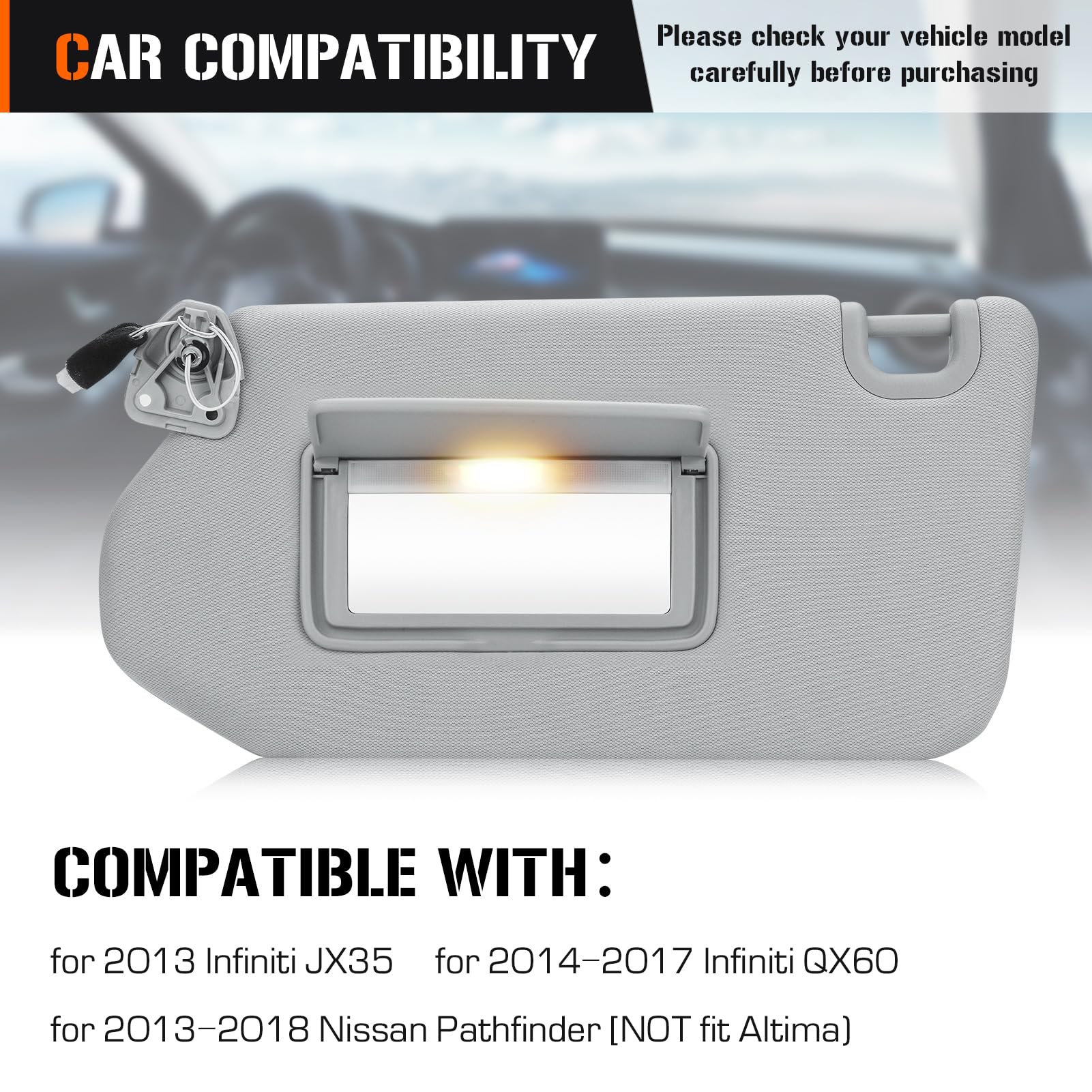 Amazon.com: Sun Visor with Light for 2013-2018 Nissan Pathfinder